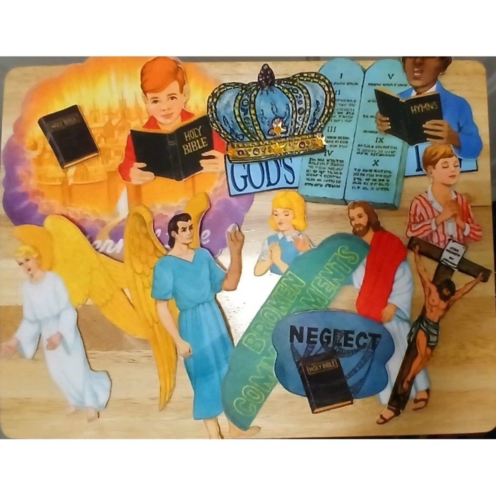 Religious Felt Board Pieces 33 Pcs God's Law Broken Commandments‎ Angels Jesus